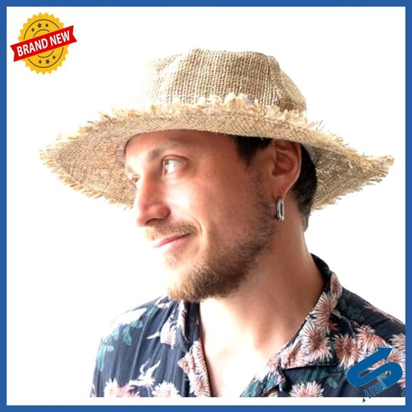 Wide Brim Hemp Sun Hat Foldable Packable Shapeable Wire Brim Summer Boho main image 6